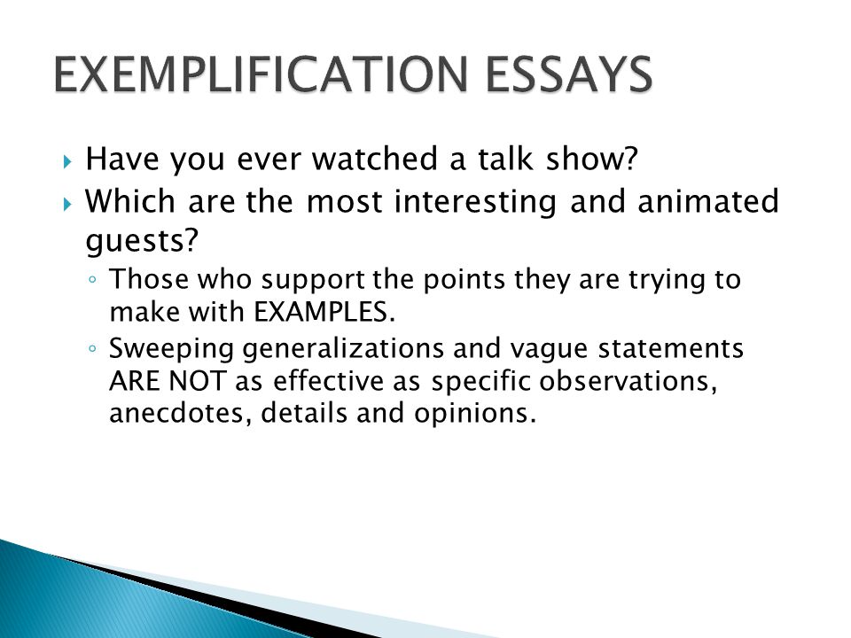 Exemplification topics to write about